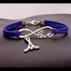 COPY - NEW infinity leather hockey charm bracelet